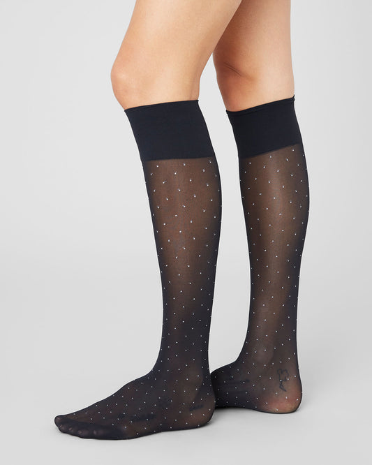 SWEDISH STOCKINGS EIRA PETITE DOTS Knee-Highs, schwarz