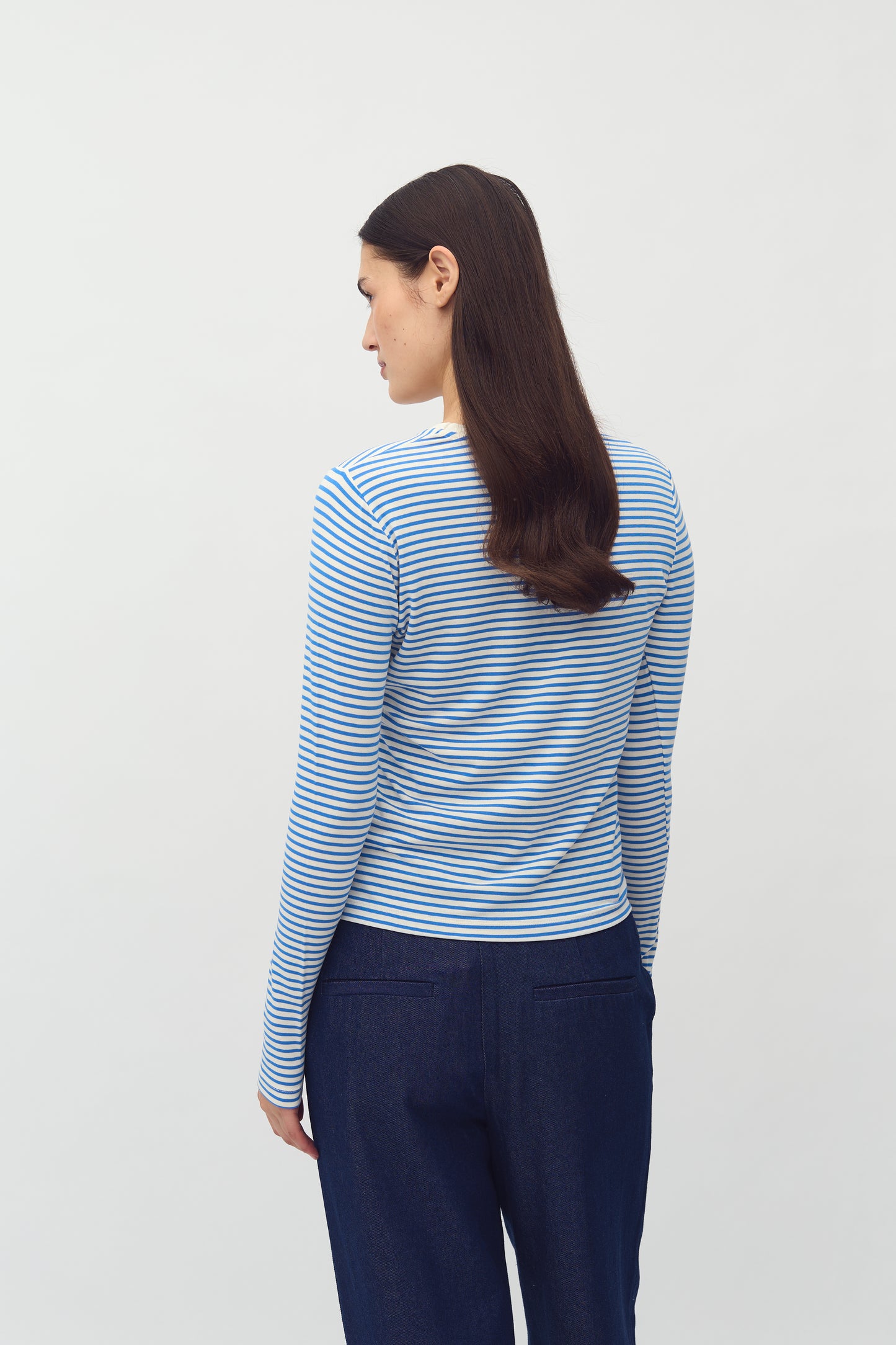 MBYM CHRISTINA Longsleeve, blau/weiß