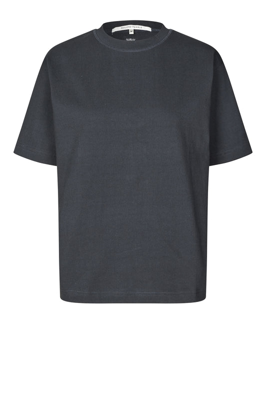 SECOND FEMALE SILA T-Shirt oversized, dunkelgrau