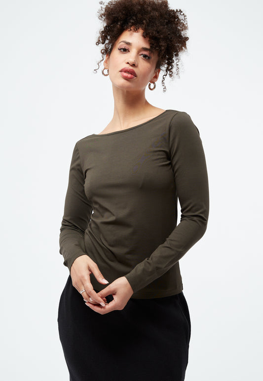 GIVN BERLIN Mimi Longsleeve, dark olive