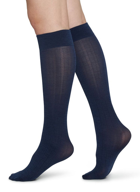 SWEDISH STOCKINGS FREJA Woll-Kniestrümpfe, navy