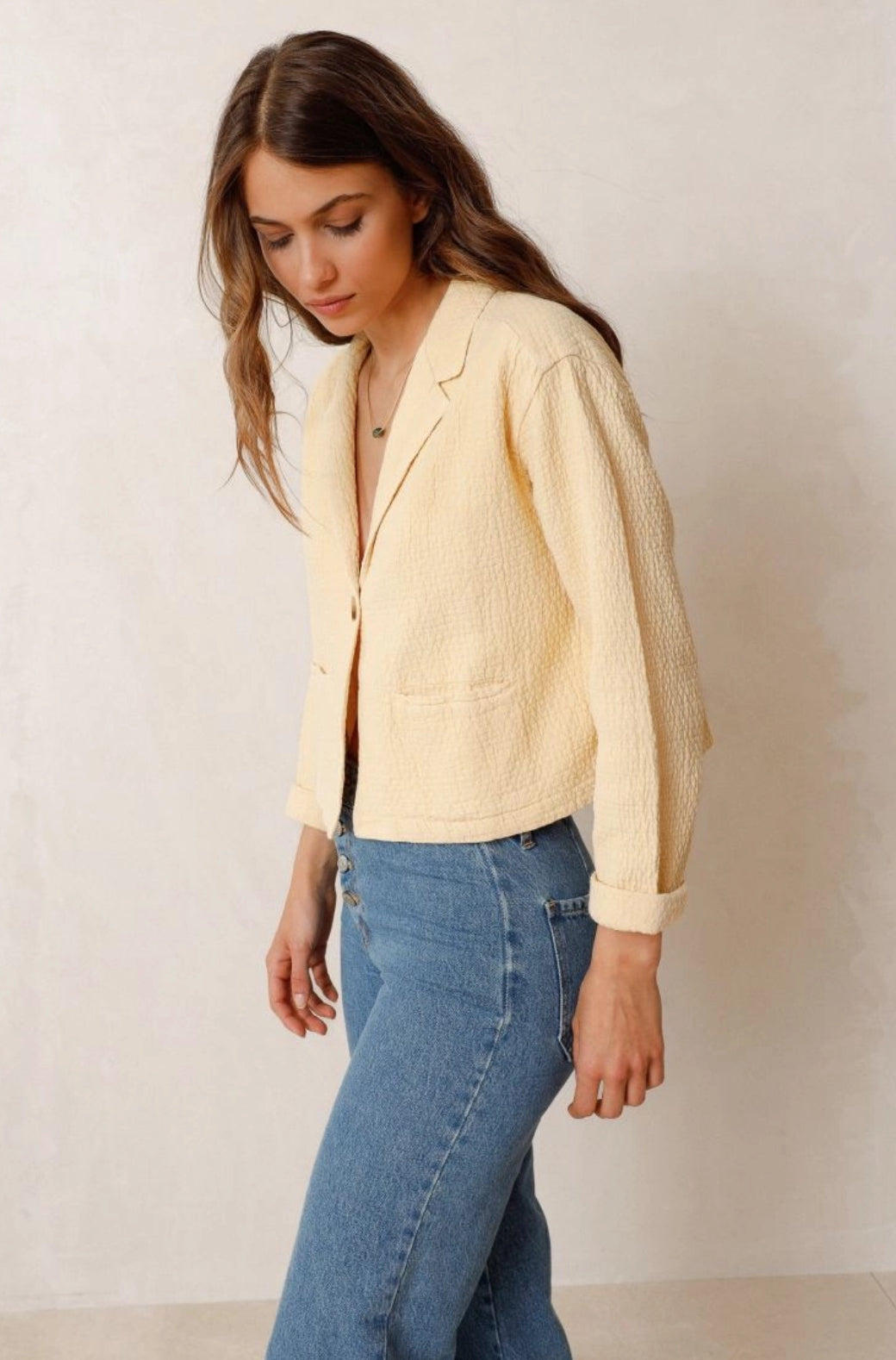 INDI&COLD JACQUARD Blazer, vanilla