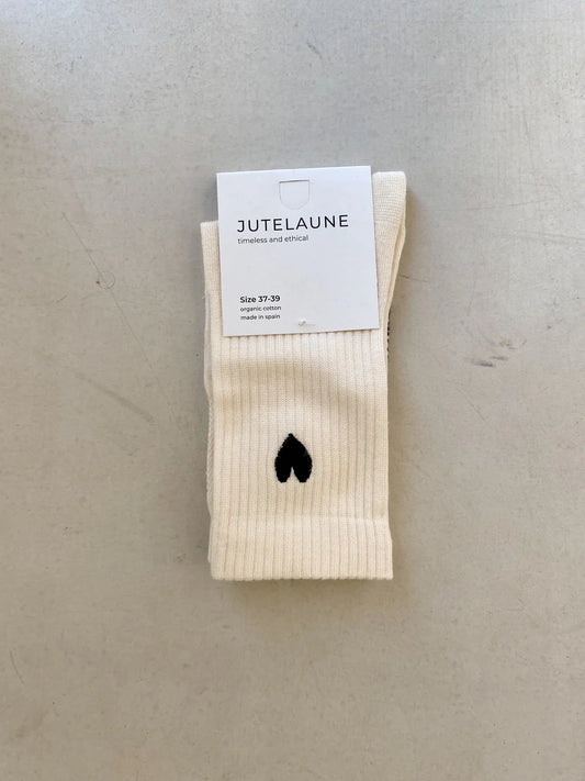 JUTELAUNE BLACK HEART Socken, offwhite