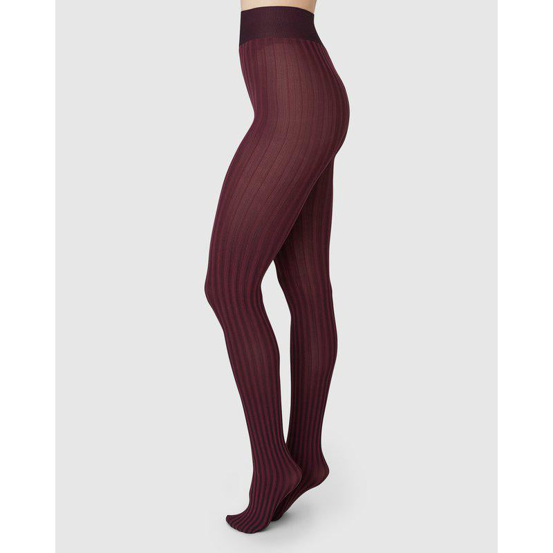 SWEDISH STOCKINGS HILDA STRIPE Strumpfhose, red mahogany