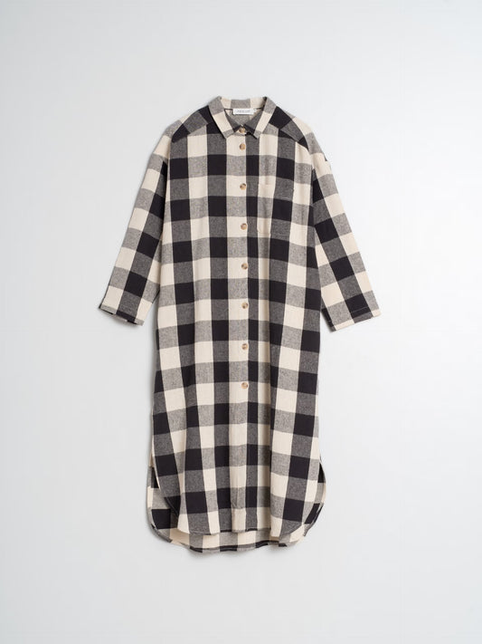 INDI&COLD CHECK Kleid, schwarz