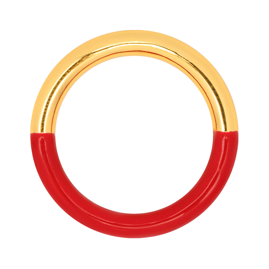 LULU COPENHAGEN DOUBLE COLOR Ring, gold/passion red